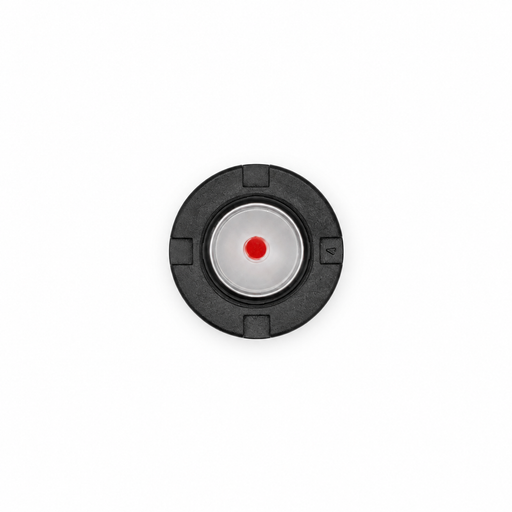 US Jetting 4018 pump oil level sight gauge with red dot indicating the proper oil fill level.
