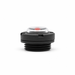 US Jetting 4018 pump oil level sight gauge J-002-915, side profile showing raised clear sight glass, red dot indicator and black mounting threads.