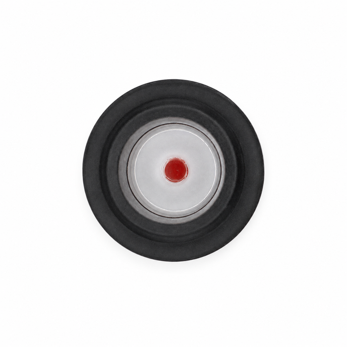 US Jetting 4018 pump oil level sight gauge with red fill indicator for monitoring ISO 68 non-detergent pump oil level