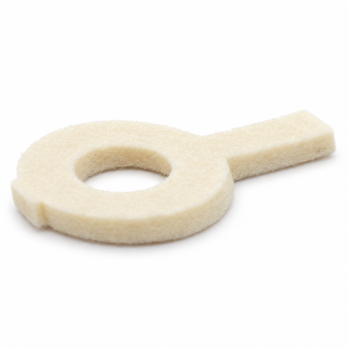 Close-up side view of US Jetting felt oil wick replacement for high pressure hydro jetter plunger pump lubrication and maintenance