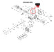 US Jetting high-pressure water pump exploded view showing pump cap location for 4014, 4018, 4025, 3030 and 3036 jetter pumps
